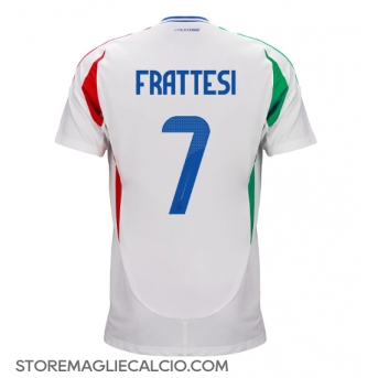 Italia Davide Frattesi #7 Maglia Gara Trasferta Repliche Europei 2024